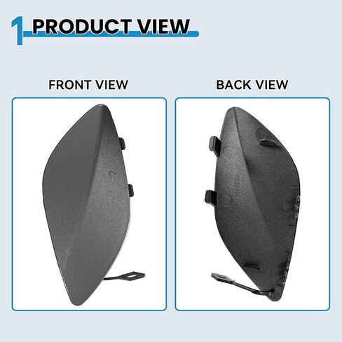 Front Bumper Tow Hook Cover for Mercedes Benz CLA Class W117 CLA200 2014 2015 2016 Right Passenger Side Towing Eye Cap A1178850622 (Black) in Kuwait