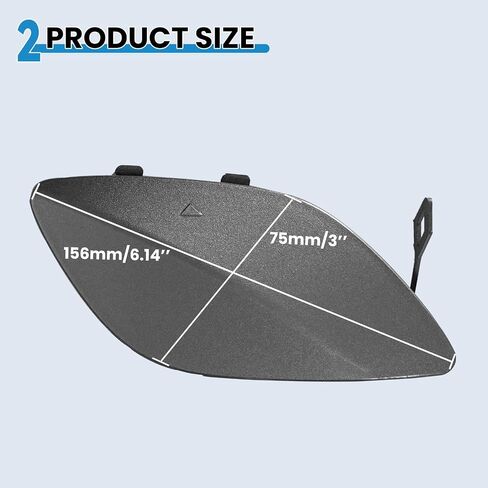 Front Bumper Tow Hook Cover for Mercedes Benz CLA Class W117 CLA200 2014 2015 2016 Right Passenger Side Towing Eye Cap A1178850622 (Black) in Kuwait