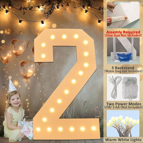 LOBOOM 3FT Light Up Numbers, White Giant Marquee Number Mosaic Number for 50th Birthday Backdrop Anniversary Decorations Large Numbers for Party Wedding Decor, Pre-Cut Foam Frame Number 50 in Saudi Arabia