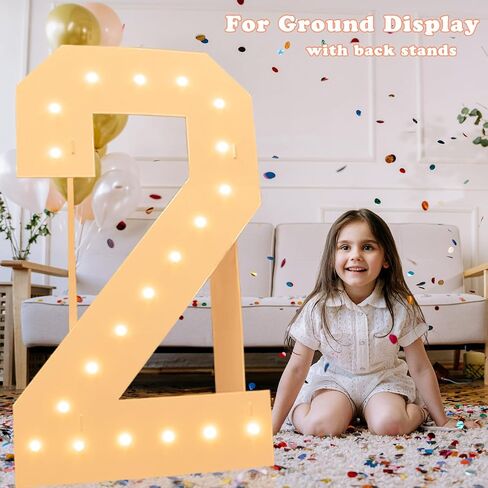 LOBOOM 3FT Light Up Numbers, White Giant Marquee Number Mosaic Number for 50th Birthday Backdrop Anniversary Decorations Large Numbers for Party Wedding Decor, Pre-Cut Foam Frame Number 50 in Saudi Arabia