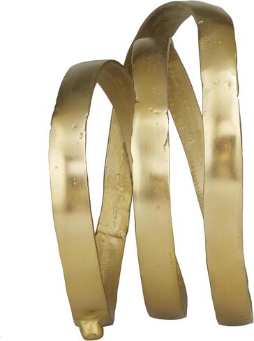 Deco 79 Aluminum Metal Abstract Decorative Sculpture Looped Home Decor Statue, Accent Figurine 12" x 7" x 13", Black in Saudi Arabia