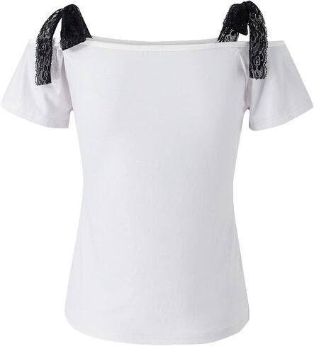 Women Y2K Grunge Short Sleeve T-Shirt Crew Neck Graphic Baby Tee Slim Casual Going Out Top Halloween Gothic Shirt in Kuwait
