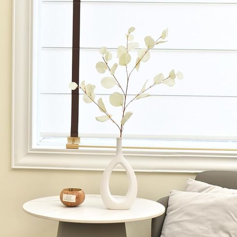 3 Pcs Soft Touch Artificial Eucalyptus Leaves Spray 31.5" Fake Silver Dollar Greenery Stems for Home Wedding Floral Arrangement, Blue in Kuwait