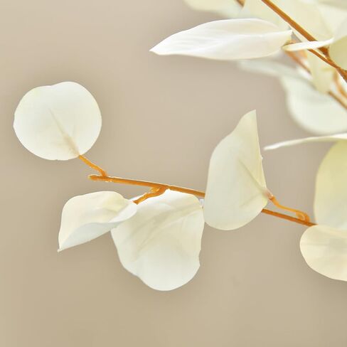 3 Pcs Soft Touch Artificial Eucalyptus Leaves Spray 31.5" Fake Silver Dollar Greenery Stems for Home Wedding Floral Arrangement, Blue in Kuwait