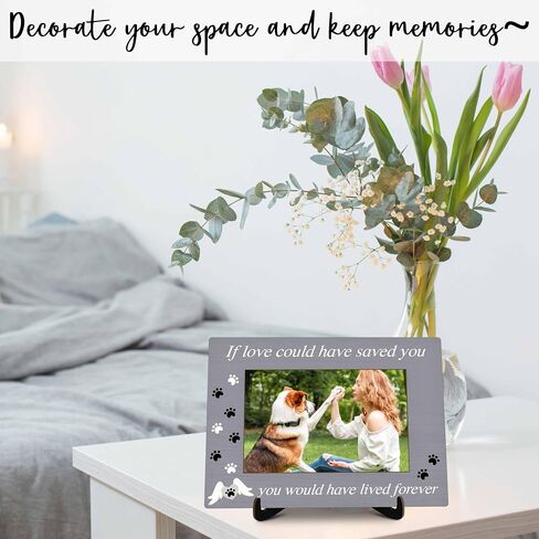 Dog Memorial Pictures Frame, Pet Memorial Photo Frame with Stand, Sympathy Gifts For Loss Of Dog, Farmhouse Home Living Room Bedroom Office Decoration -a03 in Saudi Arabia