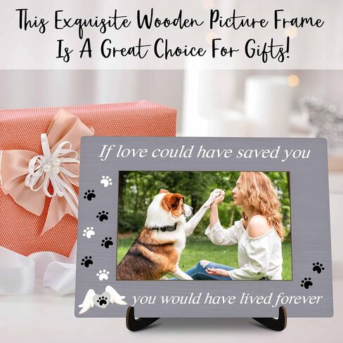 Dog Memorial Pictures Frame, Pet Memorial Photo Frame with Stand, Sympathy Gifts For Loss Of Dog, Farmhouse Home Living Room Bedroom Office Decoration -a03 in Saudi Arabia