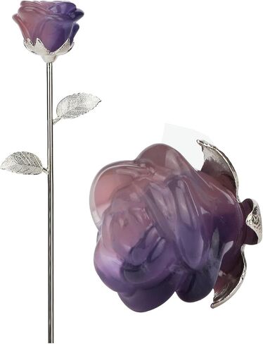 Valentines Day Gifts for Her Rose Jade Flower 8.97 Inches Forever Real Rose Quartz Flower on Birthday Wedding Anniversary Graduation Thanksgiving Flower Statue Love Romantic Rose Decor in Saudi Arabia