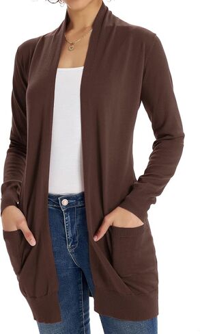 GRACE KARIN Women Lightweight Cardigan Sweaters with Pocket Long Sleeve Shrugs in Kuwait