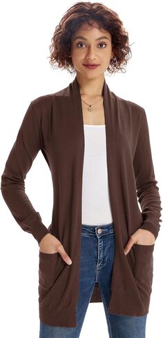 GRACE KARIN Women Lightweight Cardigan Sweaters with Pocket Long Sleeve Shrugs in Kuwait