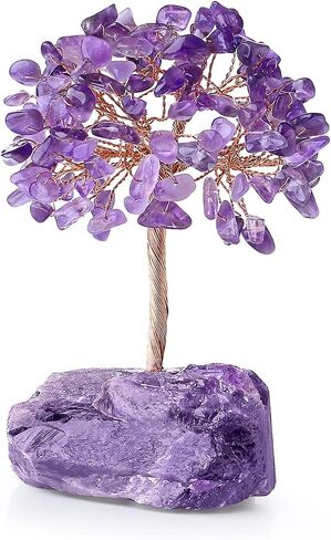 DUQGUHO Crystal Tree Amethyst Crystal with Natural Quartz Amethyst Stone Base Crystal Tree for Decor Reiki Luck Crystal Spiritual Gifts in Saudi Arabia