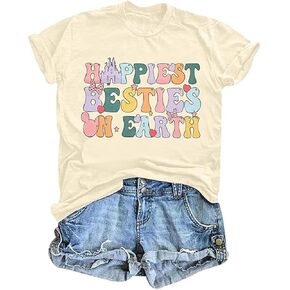 Magical Shirt for Women Magic Kingdom Shirts Bestie on Earth Tees Family Trip Shirts Vacation Short Sleeve Tops