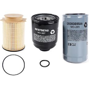 6.7L Cummins Fuel Filter Water Separator and Oil Filter Set Replacement for 2013-2018 Dodge Ram 2500 3500 4500 5500, Replaces# 68157291AA 68197867AA 5083285AA