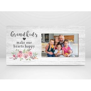 Orchroma Grandkids Photo Frame,Grandma Gifts from Grandkids,Grandparents Gifts,Holiday Gift,Grandkids Make Our Hearts Happy,12x6 Inch Picture Frame