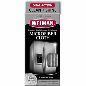 Weiman Microfiber Cloth for Stainless Steel - Safely Traps and Removes Dirt, Oil and Grime to Protect From Scratches 1.40" x 3.56"