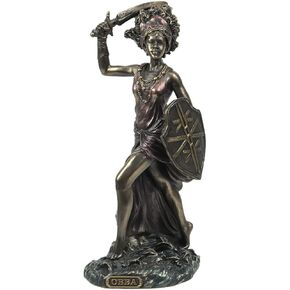 Veronese Design 8 5/8" Santeria Orishas Obba River Goddess Cold Cast Resin Bronze Finish Statue