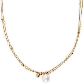 Pearl Necklaces for Women | Premium 18k Real Gold PVD Plated Single Pearl Necklace | Waterproof Necklace, Non Tarnish | Pendant Necklace | Gold Chain | Gold Necklaces | Dainty Pearl Necklace