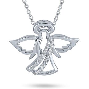Personalize Religious Holy Bible Angel Cross Photo Locket Necklace Pendant For Women Teens Holds Keepsake Gold Plated .925 Sterling Silver Customize Jewelry Set