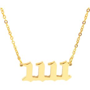 HUTINICE Angel Number Necklace, 18K Gold Plated Dainty 111 222 333 444 555 666 777 888 999 Pendants Choker Necklace For Women Numerology Minimalist Jewelry