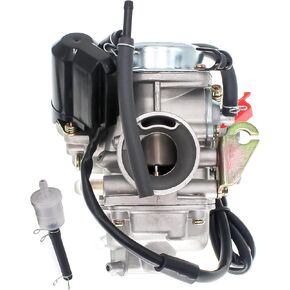 GY6 125cc 150cc Carburetor, GY6 24mm PD24J Carburetor for Moped ATV Go Kart Scooter 125cc 150cc 4-Stroke 152QMJ 157QMI Engine Kazuma Taotao Roketa SunL Baja Eagle Chinese Go Kart