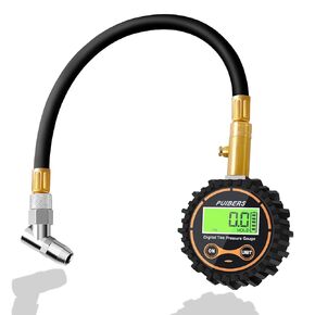 Semi Truck Tire Pressure Gauge Digital, Puibers Heavy Duty Tire Guage 200 PSI Dual Head Chuck and Backlight LCD Display, Digital Pressure Gauge Certified ANSI B40.1 for Car, Semi Truck, SUV, Truck