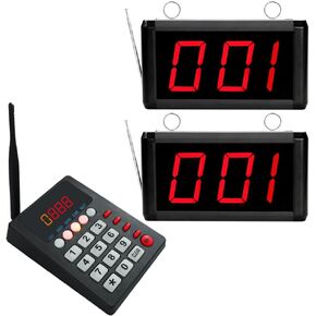 Wireless Queue Calling System Take a Number System with Voice Calling Waiting Number System Number Calling System for Restaurant Hospital Bank Waiting Line Management (1keypad +1display)