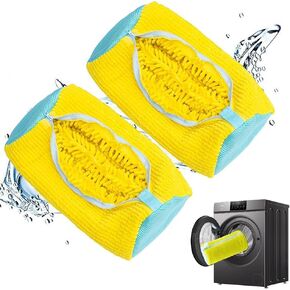 2PCS Shoe Wash Bag for Washing Machines, Washer and Dryer Shoe Wash Bag for Athletic Shoes, Tennis Shoes, Reusable Shoe Cleaning Bag for All Shoe Sizes