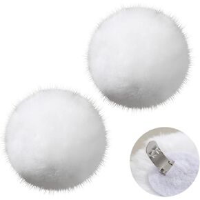 3 Inch Large Pom Pom Shoe Clips 2 Pcs Fluffy White Shoes Ball Decoration Women Halloween Fairy Costume Accessories