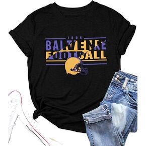 Football Team Tshirt Woman Vintage Football Season Shirts Game Day Shirt Football Fan Gifts Tee Casual Short Sleeve Tops