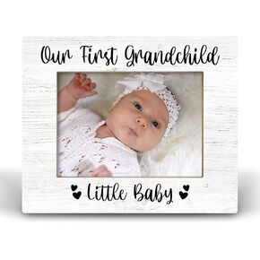 First Time Grandparents Gifts 8x10 Picture Frame, New Grandparents Gifts, First Grandchild Gift, Baby Announcement Gifts Wood Photo Frame Display Pictures 5x7 for Table Top Display