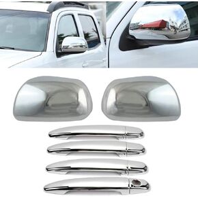 10Pcs/Set Chrome Mirror+Door Handle Lid Cover Trim for Toyota Sienna 2011 2012 2013 2014 2015 2016 2017 2018 2019 2020 Exterior ABS Molding Trim