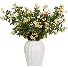 Melorca&Guilla Artificial Plants Fake Flowers,6PCS 29" Artificial Rose for Vase, Long Stems White Artificial Flowers Faux Flower Arrangements for Shop Garden Office Home Décor(6, White Rosa)