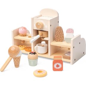 Wooden Play Kitchen Set for Kids – Interactive Pretend Toddler Kitchen Playset with 12 Kitchen Toy Accessories, Perfect for Ages 3+
