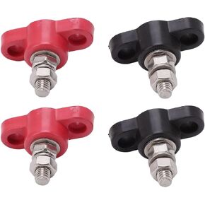 4Pcs Battery Terminal Blocks 12V 24V Red Black Power Stud Battery Junction Block Insulated Terminal Post for Truck RV Boat