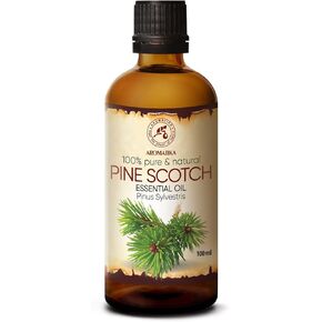 Pine Scotch Oil 3.4 Fl Oz - Pinus Sylvestris - Austria - 100% Pure & Natural - Good for Aromatherapy - Uses for Tension Relief - Diffuser - Home Fragrance - Aroma Bath - Aroma Lamps - SPA