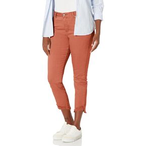 بنطلون جينز نسائي من Tru Luxe Jeans بحاشية مطوية من قماش الدنيم ذو ساق مستقيمة