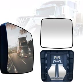 SPLENDID Replacement Mirror Glass for 2002-2017 International Durastar Workstar Prostar, Heated Wide Angle Convex Mirror, High Reflective, Driver/Passenger Side (OEM: 2505820C2)