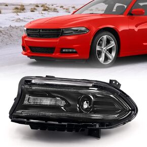 Headlight Assembly Compatible with 2015-2021 Dodge Charger [ Halogen Model ] Headlamp Replacement Left Driver Side(LH) 68214399AB CH2502271…