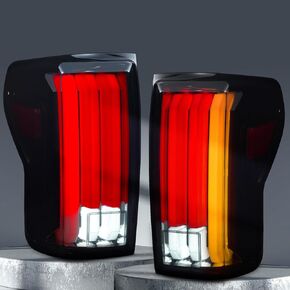 Full LED Tail Lights For Toyota Tundra 2007-2013 Rear Assembly Pair of Taillights Replacement Black Housing Smoked Lens