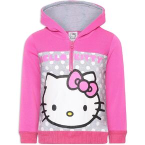 Hello Kitty Sanrio Girls Half Zip Up Hoodie for Toddlers, Little and Big Girls
