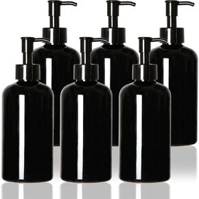 Youngever 6 Pack Plastic Pump Bottles 12 Ounce, Refillable Plastic Pump Bottles with Travel Lock (Clear) in Kuwait