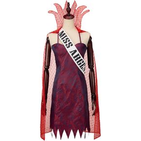 Miss Argentina Cosplay Costume Red Slip Dress with Shawl for Halloween Christmas Party