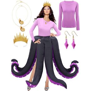 6 Pcs Inflatable Octopus Costume Halloween Women Octopus Costume Inflatable Octopus Dress Outfit for Halloween Cosplay