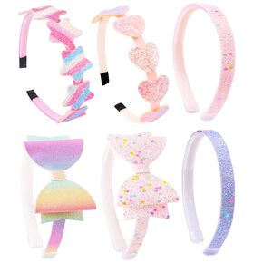 Girls Headbands 6 Pack Headbands for Girls Toddler Headband Pink Hair Bands for Ages 4-12 Little Girl Cute Bow Heart Head Band Hair Accessories for Girls Gifts for Teen Girls Trendy Stuff