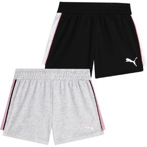PUMA Girls' Active Shorts - 2 Pack Lightweight Athletic Cotton-Blend French Terry Activewear Shorts for Girls (Sizes: 7-16) in Kuwait