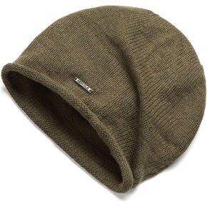 London Cashmere Slouchy Knit Beanie Hat for Women Winter Soft Warm Ladies Wool Knitted Skull Beanies Cap Olive Green