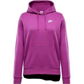 Nike Sportswear Club Fleece Women's Pullover Hoodie (DQ5793-518, Hot Fuchsia/White)