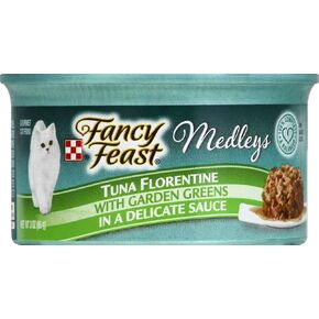 Fancy Feast Medleys Wild Salmon Florentine with Garden Greens in a Delicate Sauce, 3-oz, case of 12
