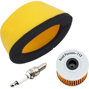 Road Passion Air Filter & Oil Filters & Spark Plugs Service Kits Compatible with Kawasaki KLX300 KLX300R 1997-2003