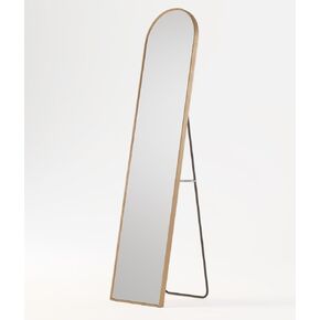 Cortesi Home Skinee Floor Mirror in a Gold Aluminum Frame, 14"x60"