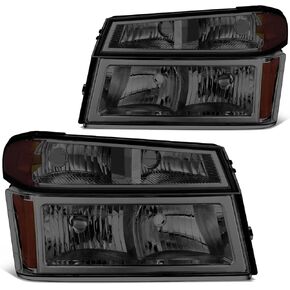 DNA MOTORING Pair of OE Style Headlights Compatible With 04-12 Colorado Canyon, Black/Clear/Clear, HL-OH-CCGC044P-BK-CL1